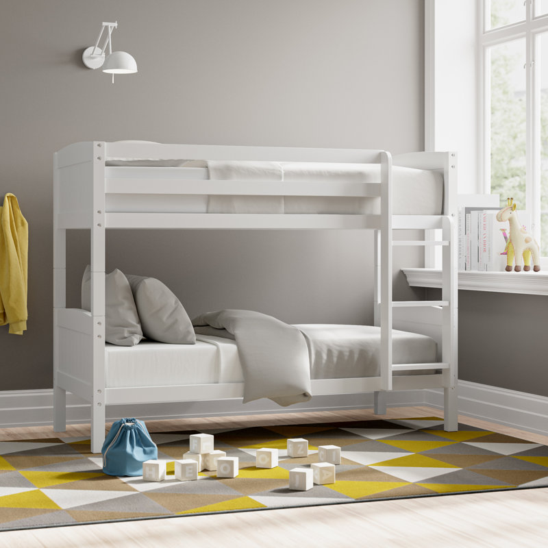Isabela Single (3') Bunk Bed with Built-in Ladder Included, 147cm H X 97cm W X 198cm L, White