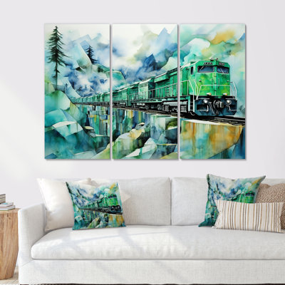 Luxueux train relaxant III - ensemble d'art mural train