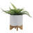 Gillett Modern Ceramic Planter with Wooden Stand - Stylish Textured Design, Contemporary Home Decor Accent, Durable Stoneware Construction, Sleek and Minimalist Look for Indoor Spaces-248380085