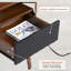 Table de chevet Mid Century, table de bout moderne avec station de charge et rangement
