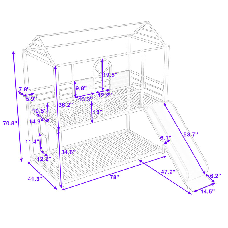 Reamstown Kids Twin Over Twin Bunk Bed, White