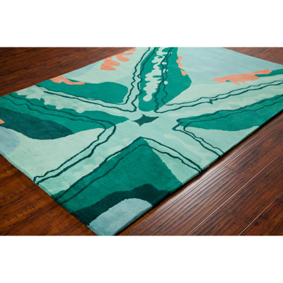 Tapis en laine à motif d'étoile de mer à motif abstrait écume de mer Cloral Authentic