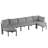 Ensemble de conversation modulaire d'extérieur moderne avec ensemble de conversation et coussins de patio-381915298