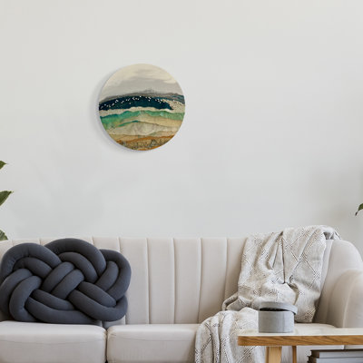 "Varied Layered Ephemera Collage Abstract Beach Landscape" par Stacy Gresell - impression sur panneau de fibres à densité moyenne