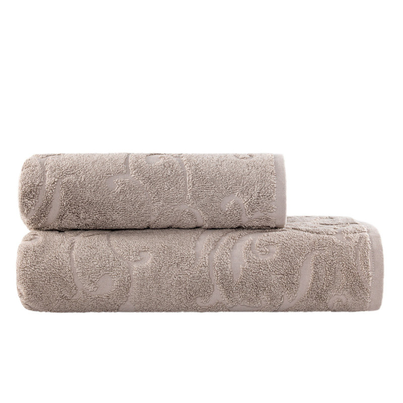 Aliesha-May Cotton Super Plush Jacquard Hand Towel, Beige