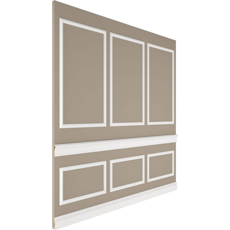 Adjustable White Polyurethane Ashford Square Panel Wainscot Kit