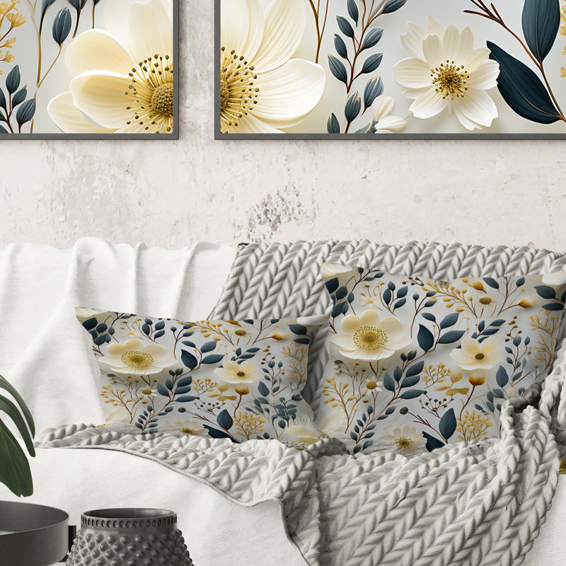 Coussin décoratif à imprimé floral scandinave Garden Flower Whirl