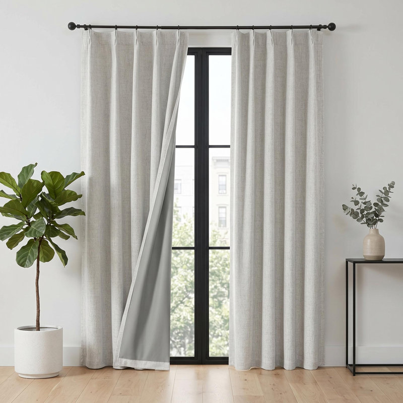 Rideaux blancs 100% isolants et isolants avec plis pincés et pattes arrières, 2 panneaux - 40 po x 63 po, Blanc