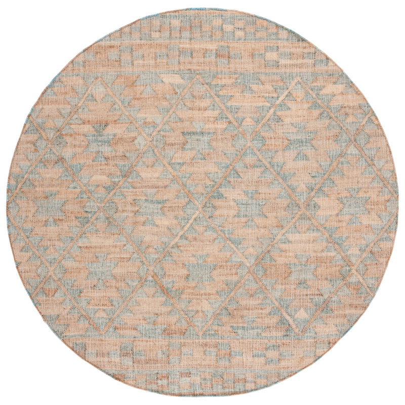 Kayleigh-Marie Kilim Flat Weave Jute Southwestern Rug, Round 7'