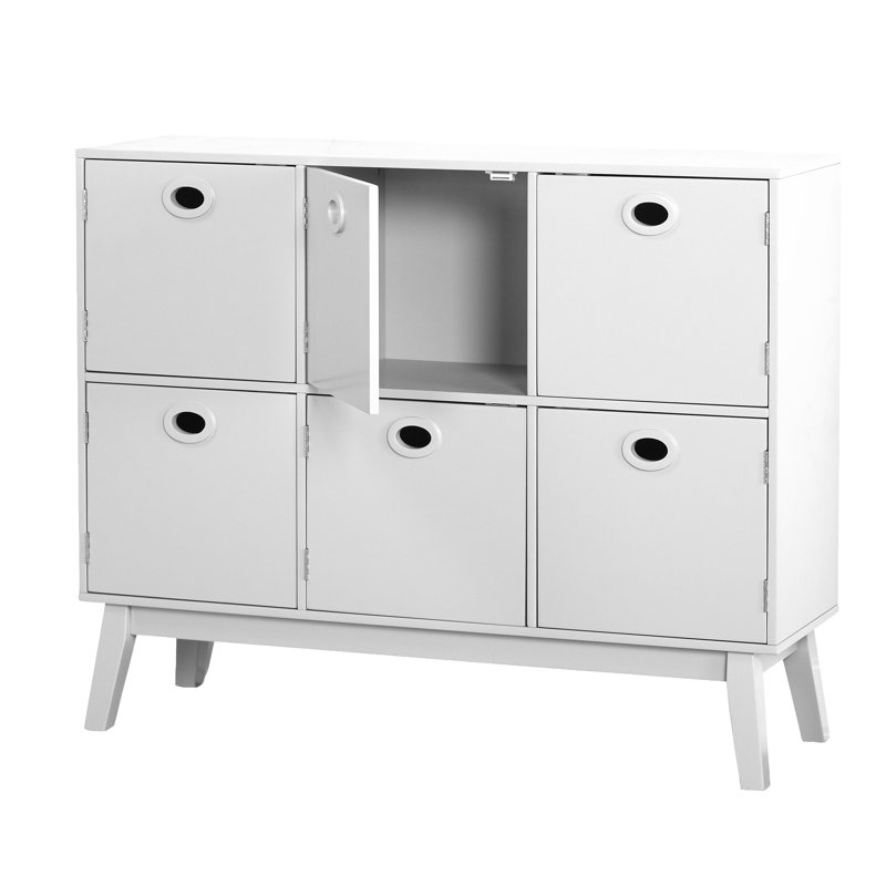 Armoire décorative à 6 portes Decimo, Blanc