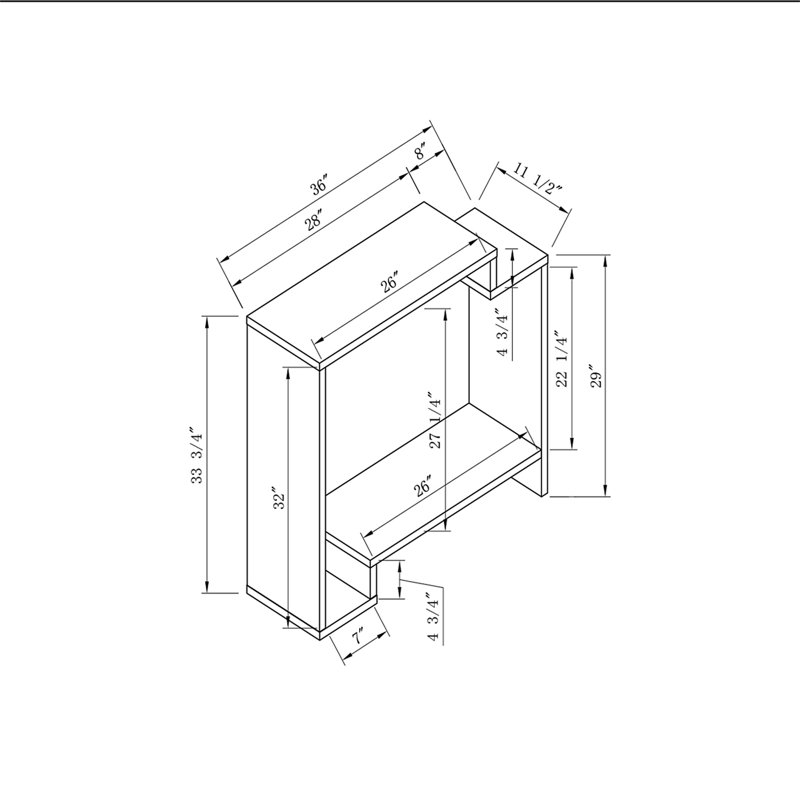Accent rectangulaire de l 36 po Kaidiah