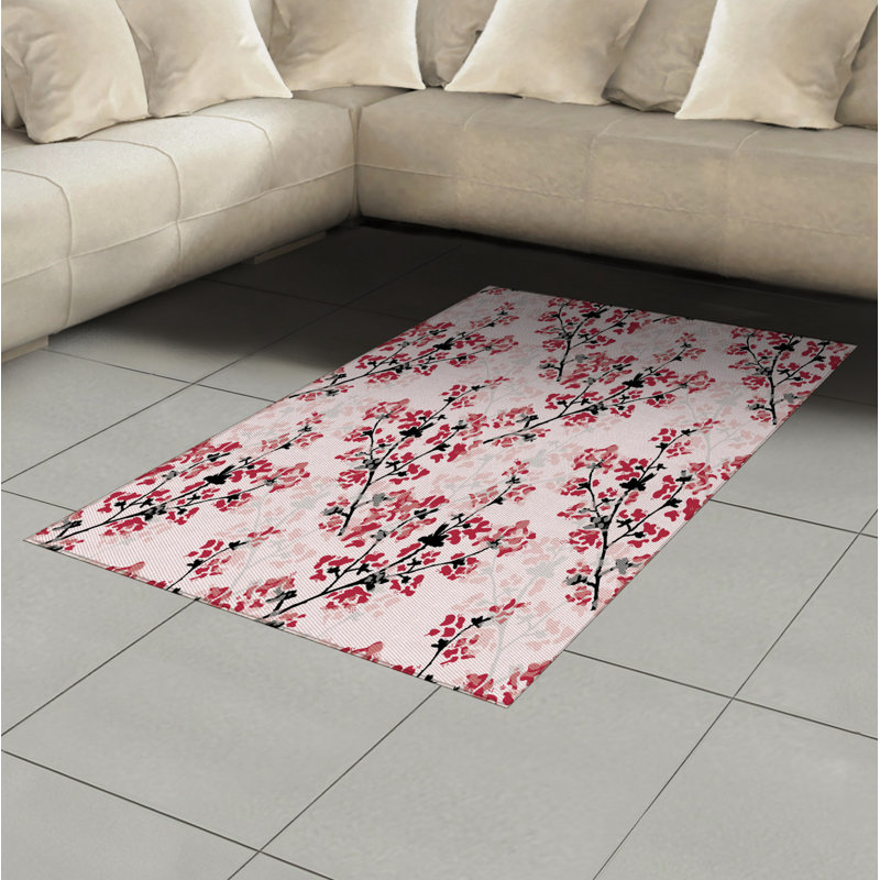 Floral High Density Long Fiber Poly Threads Decorative Area Rug Carpet, Rectangle 2'7" x 5'