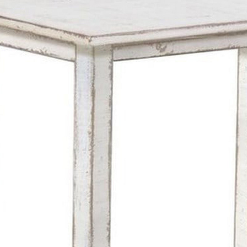 Rena Bar Height Dining Table | 48" Rectangular Top | Mahogany Wood, 36"H x 48"L x 24"W, White
