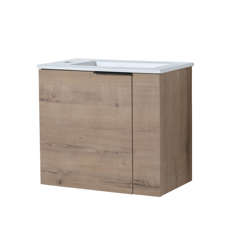 Meuble-lavabo flottant 22 po Hetton, Brun