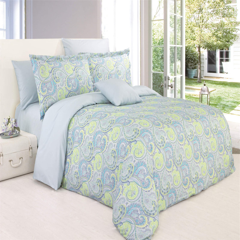 Ensemble de housse de couette réversible en coton 3 pièces Mccluney, Housse de couette grand + 3 pièces supplémentair