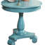 Table d'appoint de couleur sarcelle - grand espace, fabrication en bois, 26 po x 26,5 po de diamètre, 26,5 po-867028366