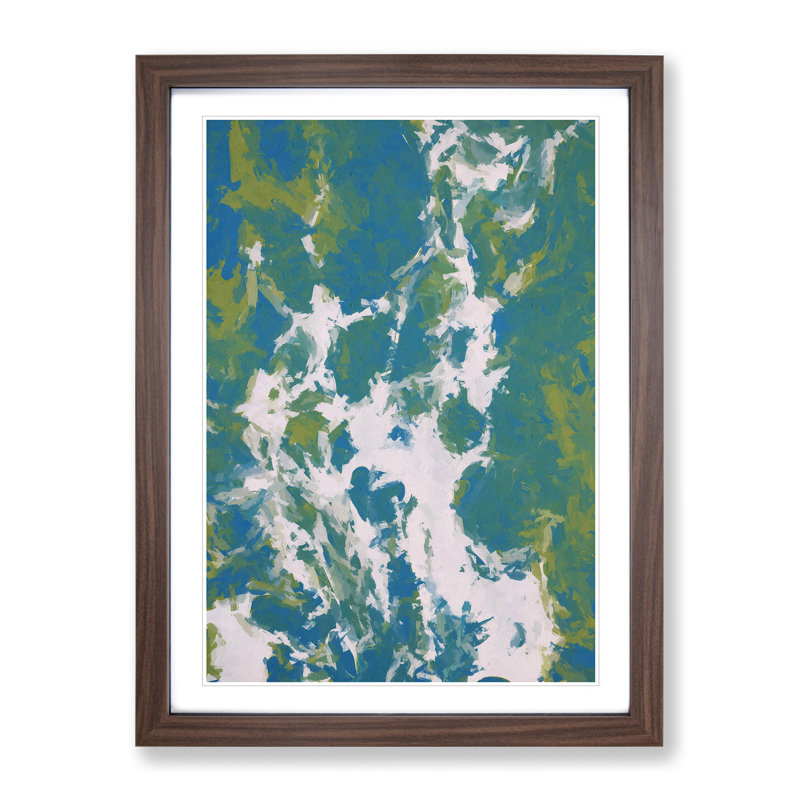 Chasing Eternity Abstract - Wall Art, 36cm H x 27cm W x 2cm D, Walnut Framed, White