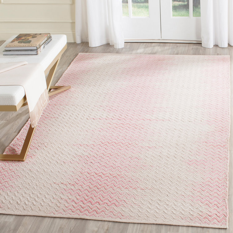 Burke Handwoven Cotton Cream/Pink Rug