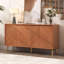 Armoire de rangement, buffet de 59 po avec 4 portes, armoire d'appoint en bois de style Mid-Century moderne, crédence à chevrons pour salle à manger, salon, entrée, brun