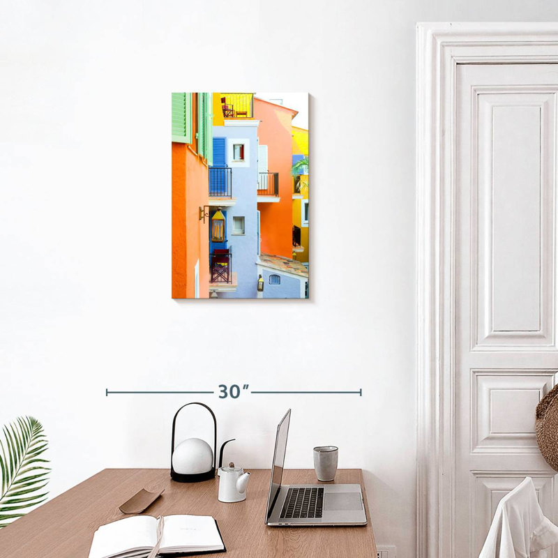 Lilie Saint Tropez Colourful Houses, 24" H x 16" W