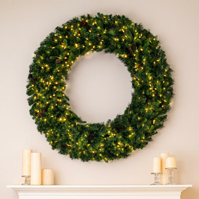 Northlight 6 Ft. Pre-Lit Deluxe Windsor Pine Artificial Christmas Wreath With Clear Lights 32624626