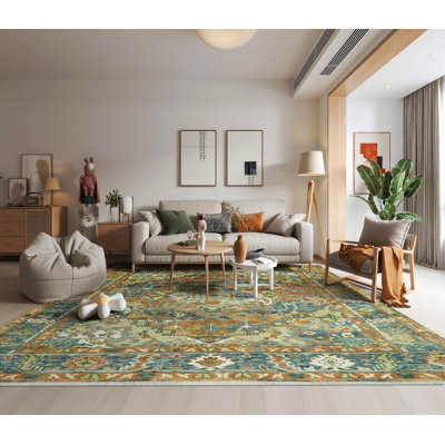 Tapis intérieur / extérieur en laine 9 pi 1 po x 12 pi Rectangle