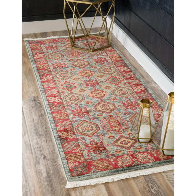 Tapis traditionnel Azar couleur ciel, Tapis de couloir 2 pi x 8 pi