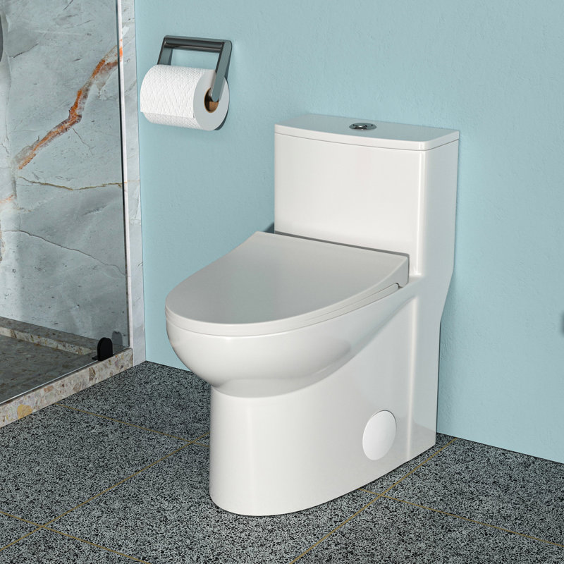One Ceramic Toilet With Water Dual Flush And Easy Maintenance Design Long-Lasting Glaze Stable Structure