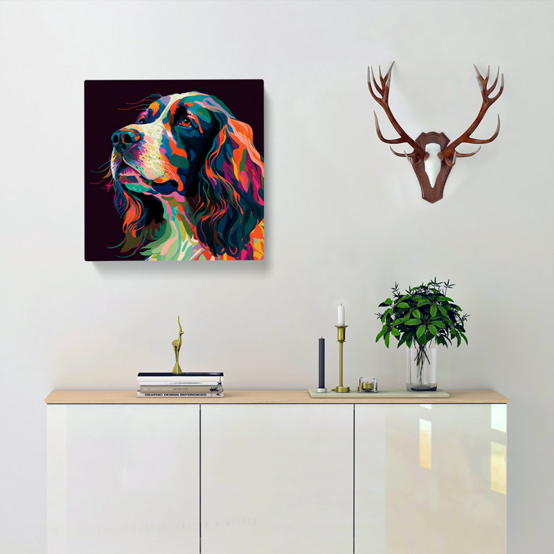English Springer Spaniel Fauvism - Wrapped Canvas