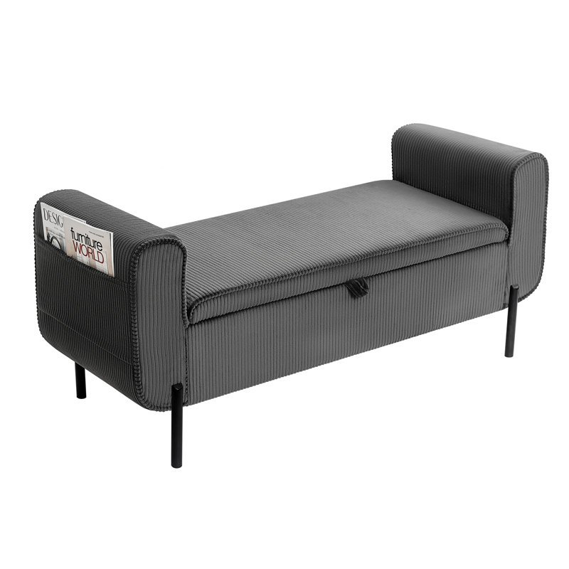 Banc de rangement avec repose-pieds Wingfield, Gris