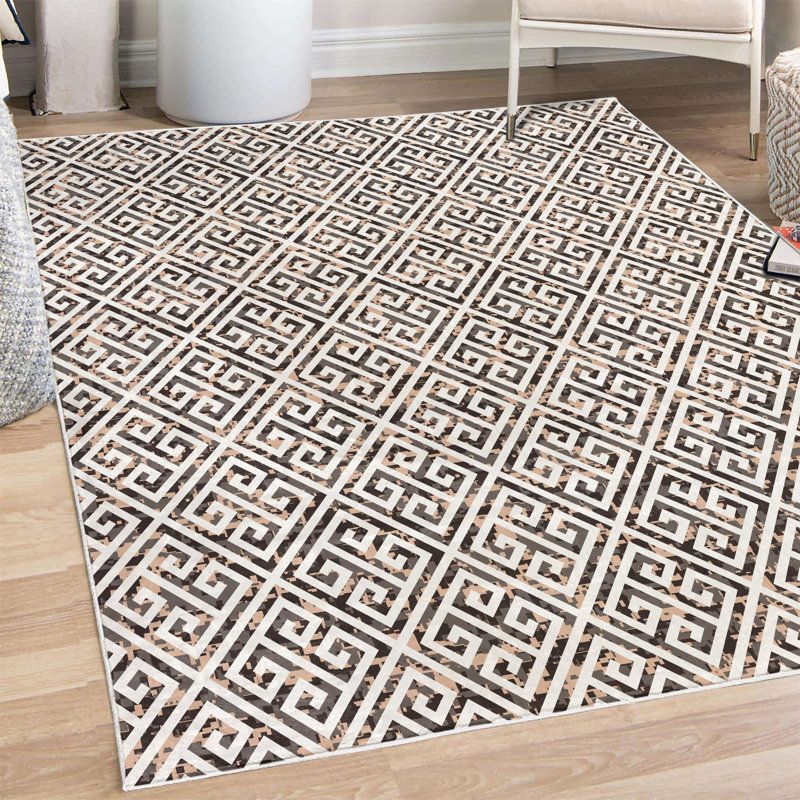 Tapis gris anthracite / gris, Rectangle 5 pi 2 po x 7 pi 6 po