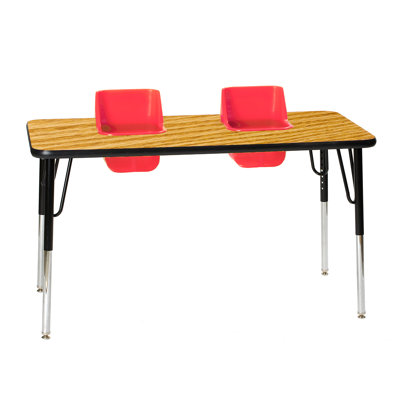 Laminate Adjustable Rectangle 2 Students Activity Table & Chairs