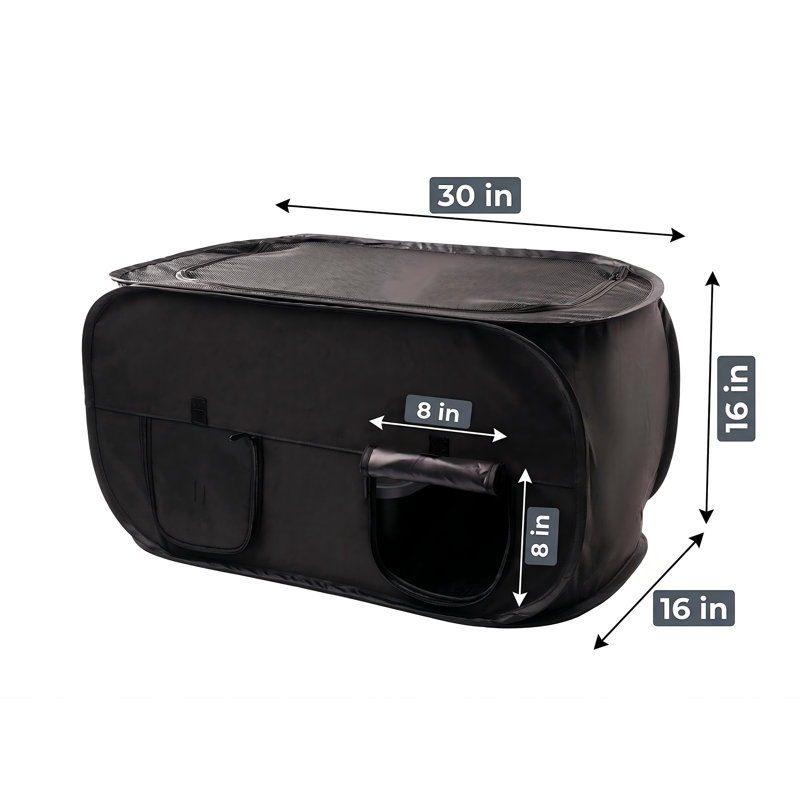 Enceinte discrète pour bac à litière, à l'épreuve des chiens, conception du bac à litière, facile à nettoyer, poches pour pelle et désodorisant, légère et imperméable