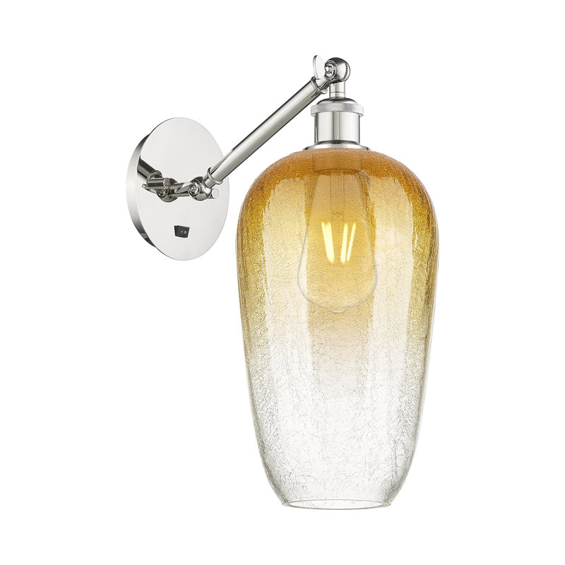 Kazmierski Steel Armed Sconce, Clear; Yellow / Polished Nickel