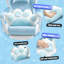 Fauteuil de jeu ergonomique en similicuir bleu-130027241