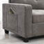 Canapé modulaire de 104 po avec plateau en acrylique, ensemble de canapé en U en chenille avec 2 consoles, chargeur USB, tiroirs et poches de rangement, repose-pieds mobile, canapé capitonné pour le salon, appartement, 2 couleurs