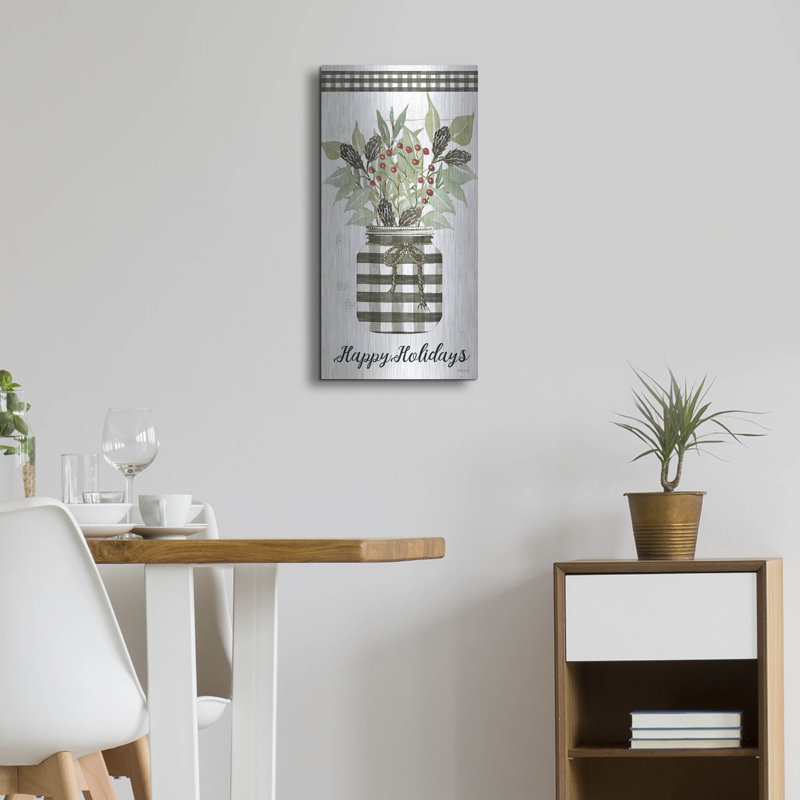 «Happy Holiday Gingham Jar» par Cindy Jacobs, H 24 po x l 12 po