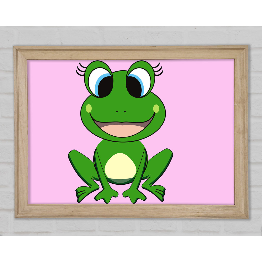 Happy Frog Ready To Leap Pink - Einzelner Bilderrahmen Kunstdrucke