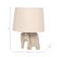 Lampe de table Herminio Boho - Ecomix et tissu avec motif d'éléphant - ivoire 18 po et brun clair pour la chambre à coucher, le salon, la maison et le bureau