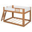 Lit superposé bas avec échelle réversible, lit superposé convertible en bois massif avec garde-corps de sécurité pour plafonds bas-133661432-133661435