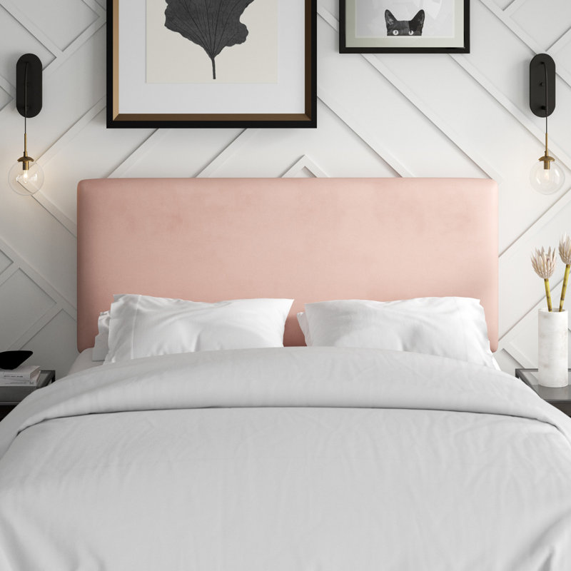 Tête de lit tapissier Eisley, Double, Classic Blush Performance Velvet