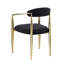 Ensemble de 2 chaises de salle à manger élégantes, rembourrées rondes, cadre en métal noir pour paire de chaises de style Mid-Century, dossier,