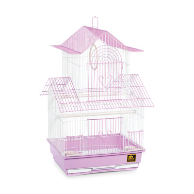 Higbee 22'' Plastic Pointed Top Hanging Bird Cage with Perch