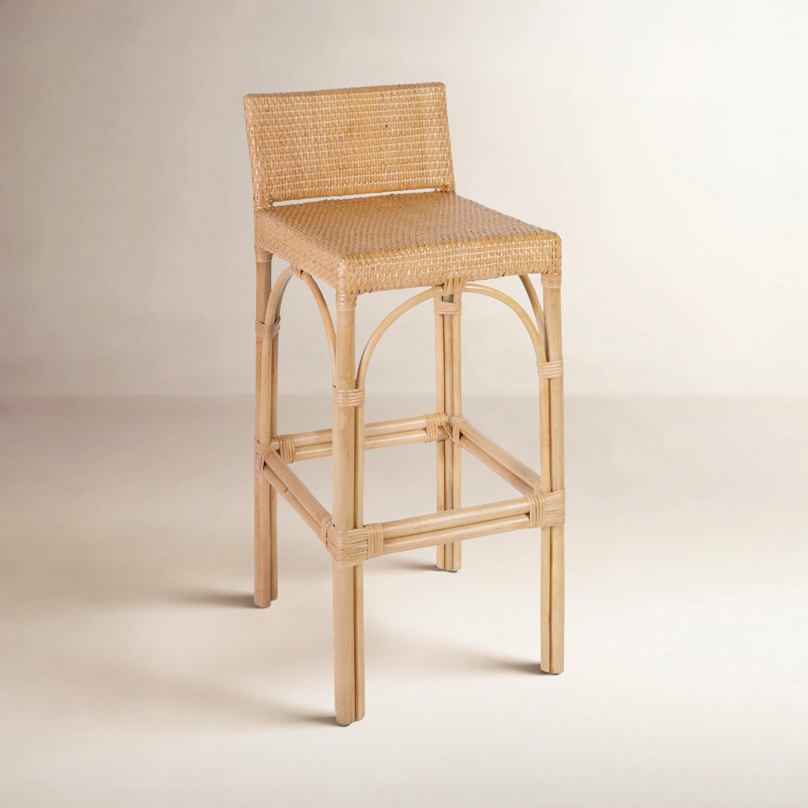 Estella Bar Stool, Natural, Counter Stool (24" Seat Heigh)t