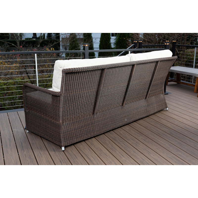 Stafani Outdoor 3 - Seat Patio Sofa, Brown