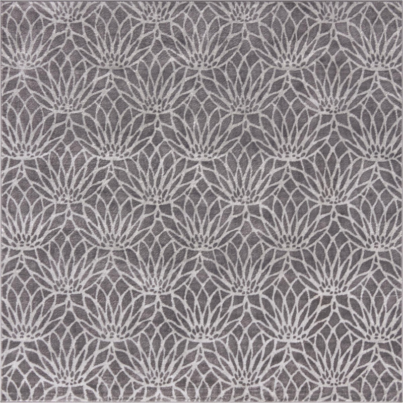 Tapis contemporain couleur pierre, Carré 7 pi 10 po x 7 pi 10 po