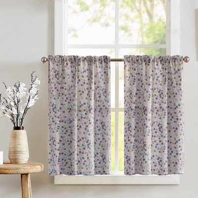 Small Flowers Allover Print Cafe Tier Curtains