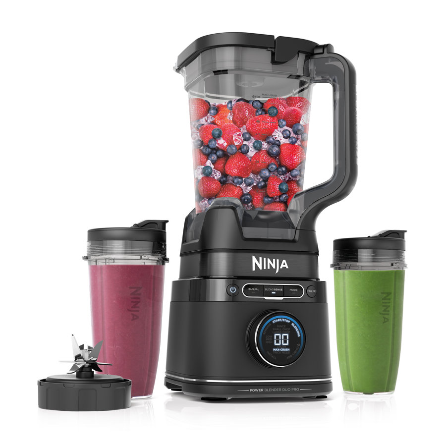 Ninjaยฎ Detect Power Blender Pro & Personal Single-Serve, BlendSense Technology, For-Smoothies, Food and More, Compact Design, 1800 P-Watts, with 72 oz. Pitcher and (2) 24 oz. Cups