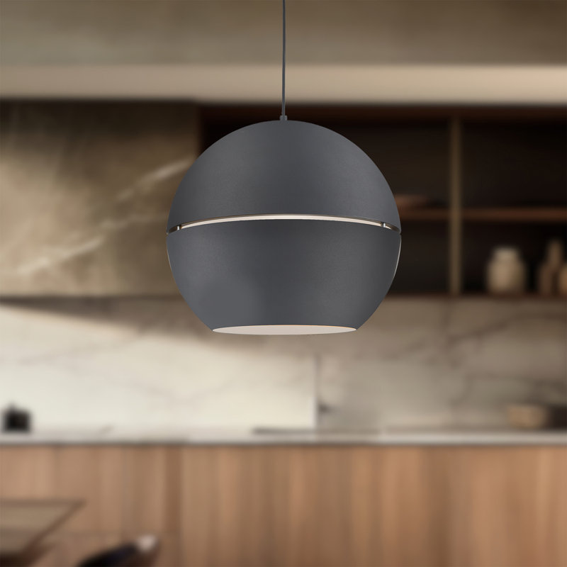 1 - Light Pendant, 21.5" H x 24" W x 24" D, Black
