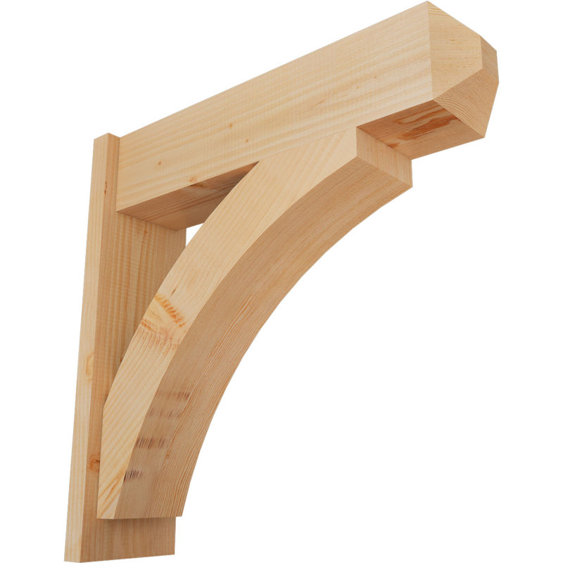 Persienne en bois rustique Thorton Craftsman,  P 28 po x H 28 po , Sapin Douglas de 7 1/2 po (lisse)